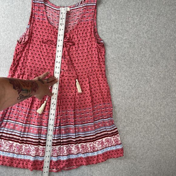 UMGEE Bohemian‎ Boho Floral Dress Size Small Cotton Poly Blend Sleeveless Flirty - Picture 4 of 6